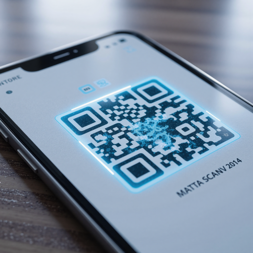 小程序二维码，黑色方块矩阵组成的标准二维码形状，白色背景，中央显示小程序图标